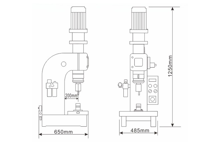 普通型气压铆接机结构尺寸
